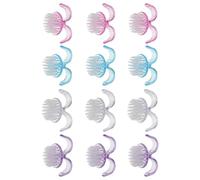 FRCOLOR Travel Nail Cleaning Brush 12Pcs Round Mini Plastic Handle Portable Scrub Brushes for Hands Feet and Pets Manicure Use