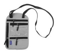 FRCOLOR Travel Neck Wallet Lightweight Passport Holder with RFID Blocking, Multifunctional Under-Clothes Travel Pouch for Men and Women, Grey Neck Pouch for Secure Cash and Cards