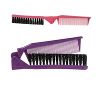 FRCOLOR Travel Size Hair Brush Set 2pcs Foldable Combs Hair Comb for Women Compact Folding Brush Easy to Store in Bag