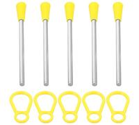 FRCOLOR Triangle Iron Mallets Set with Tough Plastic Strikers for Music Performance and Early Childhood Teaching Aids