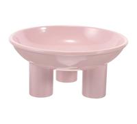 FRCOLOR Triple Cat Bowl Raised Feeding Station with Ergonomic Angled Design, Plastic Material, Wear Resistant and Elevated Height for Puppy and Kitten, a Pet Bowl and Decoration