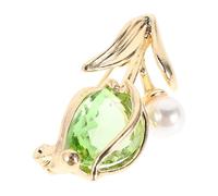 FRCOLOR Tulip Brooch Zircon and Natural Pearl Plated Delicate Flower Pin for Women Sparkly Brooch for Scarves Dresses and Shawls for Weddings and Events