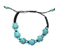 FRCOLOR Turquoise Turtle Braided Bracelet for Women Easy Wear Wrist Jewelry Stylish Handmade Accessory for Casual and Formal Occasions Gift for Mom Girlfriends and Special Events
