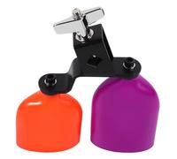 FRCOLOR Two-tone Plastic Cowbell Noisemaker Percussion Drum Instrument Accessory Purple and Orange High Low Tone Cow Bell for Drum Set and Sporting Events