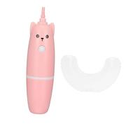 FRCOLOR U Shaped Electric Toothbrush with Soft Bristles for Plaque Removal Portable Oral Cleaner Easy Operation Pink Household Sonic Brush for Teeth