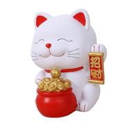 FRCOLOR Unbreakable Fortune Cat Piggy Bank with Desktop Ornament Function Chinese Feng Shui Statue for Money Saving Home Decor Cat Lovers Yuanbao Design