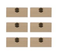 FRCOLOR Unfinished Wood Boxes 6Pcs with Lockable Lid, Wooden Craft Storage Boxes for Jewelry, Earrings, Necklace and Watch, 5.89 X 3.93 X 2.36 Inch, Suitable for Home Use