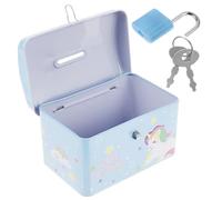 FRCOLOR Unicorn Piggy Bank with Lock and Key for Boys Decorative Coin Bank for Saving Money Charming Cartoon Style Money Box Random Color and Design Gift