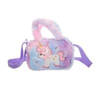 FRCOLOR Unicorn Plush Crossbody Purse for Kids Cute Cartoon Shoulder Bag Adorable 1-Piece Plush Handbag for Girls for Everyday Use and Play