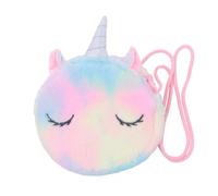 FRCOLOR Unicorn Shape Bag Plush Women Pouch Portable Shoulder Carry | Compact Lightweight Storage for Small Items, Beach Shopping Use, Chic Casual Style