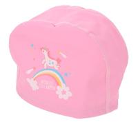 FRCOLOR Unicorn Students Pool Spandex Protection Ear Waterproof for Swim Cap Swimming Cap Cartoon Pink Polyester Beach