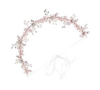 FRCOLOR Unique Bridal Headpiece Wedding Hair Accessory Pearls and Rhinestones Alloy Flower Headband for Bride