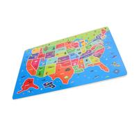 FRCOLOR Usa Map Jigsaw Puzzle for Educational Geography Puzzle for Ages Interactive Learning with US States and World Map Fun Activity for Boys