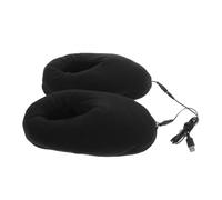 FRCOLOR USB Electric Foot Heating Shoes for Winter Reusable Warm Slippers with Plush Lining Removable Washable Cotton Filling for Home Office Students and Long Hours Indoors
