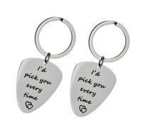 FRCOLOR Valentine’S Day 2Pcs Guitar Chains Couple Keyrings Creative Metal Bag Pendants Practical Gift for Boyfriend Girlfriend