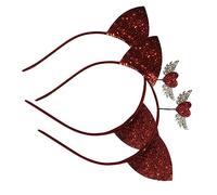 FRCOLOR Valentine's Day Heart Hair Hoop Set Adorable Cat Ear Hair Accessories for Women