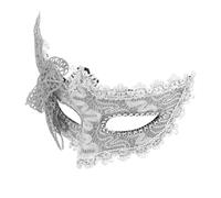 FRCOLOR Venetian Masquerade Half Face Mask with Adjustable Elastic Band Dragon Lace Design for Mardi Gras Ball Party Women Men