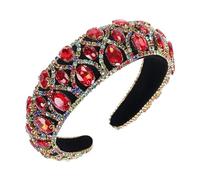 FRCOLOR Vintage Baroque Headband Rhinestone Wide Hair Hoop Bridal Hairband Crystal Wedding Headpieces Headwear for Women Girls Wedding Pageant