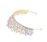 FRCOLOR Vintage Baroque Rhinestone Wedding Bridal Crown with Secure Fit Crystal Embellished Headpiece for Bride Prom Pageant Photoshoot and Formal Celebrations