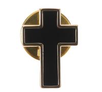 FRCOLOR Vintage Copper Catholic Cross Brooch with Smooth Polished Finish, Resistant to Fading, Gender Neutral Religious Jewelry Pin for Church Events and Communion Accessories