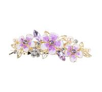 FRCOLOR Vintage Crystal Rhinestone Hair Barrette Large Claw Clip for Women Lightweight Hair Bun Clip for Stylish Updos Travel Work