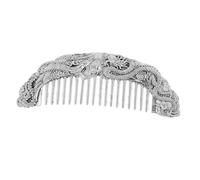 FRCOLOR Vintage Dragon and Phoenix Silver Comb Wide Tooth Hair Comb for Men and Women Barber Tool Styling and Grooming