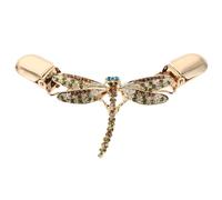 FRCOLOR Vintage Dragonfly Cardigan Clips with Rhinestone Embellishment, Metal Retro Sweater Shawl Pins for Women, Decorative Scarf Buckle and Clothing Cinch Clips, Suitable for Cardigan