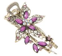 Frcolor Vintage Jewelry Crystal Hair Clips Hairpins- For Hair Clip Beauty Tools(Purple)