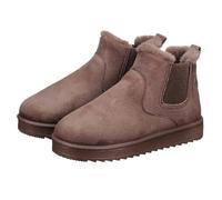 FRCOLOR Warm Plush Lined Snow Boots for Women Ankle Winter Short Boots with Thick Insulation Soft Comfortable Insole Deer and Material Deep Brown