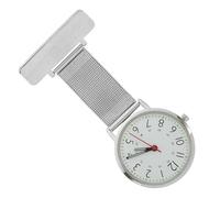 FRCOLOR Watch Brooch Clip on Lapel Watch for Nurses Metal Stainless Steel with Sturdy Casing Minimalist Fashionable Design for Professionals in Settings
