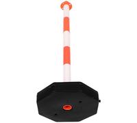 FRCOLOR Water-fillable Road Warning Column Traffic Bollard with Orange White Stripes, Portable Safety Guardrail Barrier Post for Construction Sites and Driveway Traffic Control