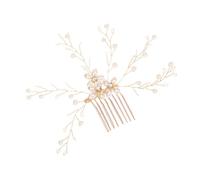 FRCOLOR Wedding Bridal Hair Comb Pearl Beaded Rhinestones Elegant Flower Crowns Tiaras Women's Hairpin for Special Occasions Engagement Anniversary