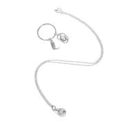 FRCOLOR Western Cowgirl Jewelry Set for Women Metal Keychain and Necklace with Rustic Cowboy Hat Boot Charms Creative Western Style Birthdays and Festivals