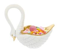 FRCOLOR White Swan Theme Trinket Dish Resin Decorative Key Holder Tray Multifunctional Not Easy to Deform Lovely Desktop Decoration for Dresser and Study Room