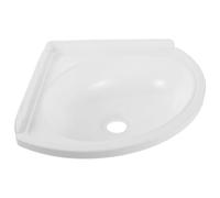 FRCOLOR White Triangular Corner Basin Wall Mounted Sink with Faucet Hole, Space-Saving Plastic Bathroom Washbasin, Easy Installation Small Vessel Sink for Modern Bathroom