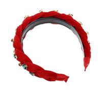 FRCOLOR Wide Christmas Headband Rhinestone Crystal Jewelry Snowflake Hairband Crystal Beaded Glitter Christmas Hair Accessory for Women
