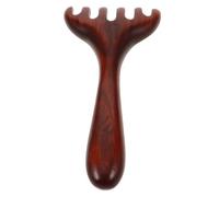 FRCOLOR Wide Tooth Wooden Massage Comb Six-Claw Long Handle Foot and Scalp Massager Sturdy Polished Wood Comfortable Grip 14.5 x 7 x 1.3 cm Portable Massage Tool