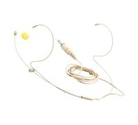 FRCOLOR Wired Headset with Microphone for Singing and Presentations, Beige Earset with Comfortable Earhook Design and Sound Quality, Single Ear over Ear Hanging Mic with Detachable Cable