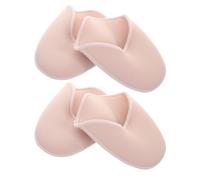 FRCOLOR Women's Ballet Covers, 4Pcs Beige Half-Size Knitted Sebs | Dance Pads, Shock Absorbing and Moisture Wicking, Reusable Anti-Slip Forefoot for Rehearsal