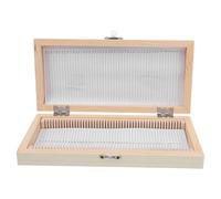 FRCOLOR Wood Microscope Slide Storage Box with Numbered 50-slot Holder, Wooden Slide Storage Case for Scientific Laboratory and Student Use
