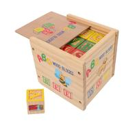 FRCOLOR Wooden Abc Blocks for Engraved Alphabet and Number Stacking Educational Wood Stacking Blocks for Early Learning Creative Building and Cognitive Development Shower Gift