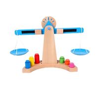 FRCOLOR Wooden Balance Scale Educational Weight Scale for Montessori Early Learning Creativity Development