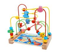 FRCOLOR Wooden Bead Maze Educational Toy for Toddlers, Early Development Activity Toy with Large Blocks to Train Grasping Ability, for Birthday