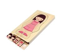 FRCOLOR Wooden Body Constitution Puzzle Multilayer Educational Puzzle for Over Years Old Human Anatomy Learning Game Enhancing Hand Eye Coordination and Logical Thinking