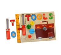FRCOLOR Wooden Busy Board for Educational Montessori Sensory with Fine Motor Skill Activities Travel Essential Learning Puzzle Gift for Boys