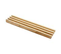 FRCOLOR Wooden Domino Rack with Non Slip Base for Board Games and Alphabet Crafts Natural Pine Wood Display Holder for Adults Stable Organizer Tray Enhancing Creativity and Easy Cleanup