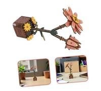 FRCOLOR Wooden Flower Puzzle DIY Craft Kit Sustainable Wood Material Interactive Family Fun Easy Maintenance Lifelike Daisy Bouquet Jigsaw for Home Office Table Decoration Birthday Holiday