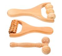 FRCOLOR Wooden Foot and Back Massager 3pcs Set - Handheld Wood Massage Rollers for Neck, Shoulder, and Leg Muscle Relief, Trigger Point Therapy Tools for Home and Travel Use