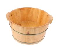 FRCOLOR Wooden Foot Bath Bucket for Boy Girl Deep Soak Tub Carbonized Timber Foot Spa Basin for Home Use Lightweight Easy to Store Suitable for Sauna Outdoor More