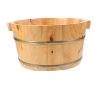 FRCOLOR Wooden Foot Soaking Basin for Home Use Durable Boy Girl's Foot Bath Bucket Deep Carbonized Wood Tub for Relaxation Easy to Clean for Spa and Outdoor Settings